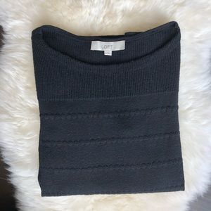 LOFT pullover textured lightweight sweater black M
